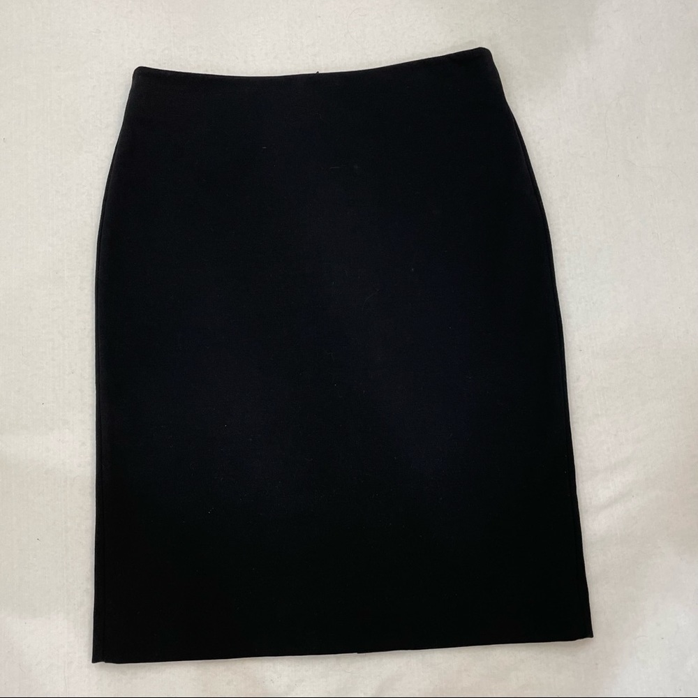 Talbots Black Pencil Skirt, heavier knit career wear, flat front hidden zipper